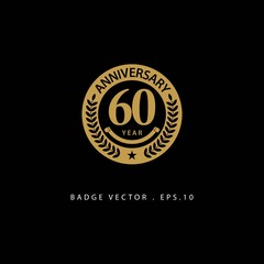 60 Year Anniversary Vector Template Design Illustration