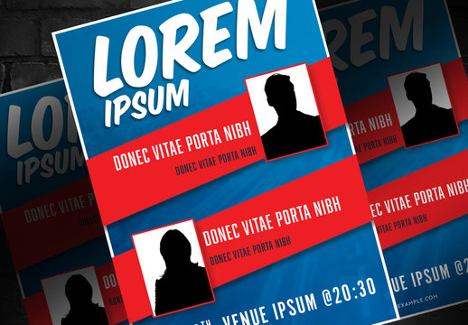 Event Poster Layout with People Silhouettes