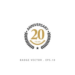 20 Year Anniversary Vector Template Design Illustration
