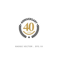40 Year Anniversary Vector Template Design Illustration