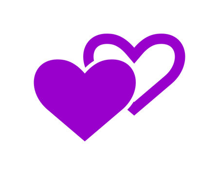 purple heart love valentine amour romance romantic lover image vector icon logo symbol