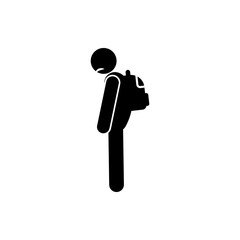 sad schoolboy icon. Element of back to school icon for mobile concept and web apps. Glyph sad schoolboy icon can be used for web and mobile