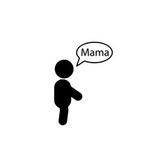 child says mama icon. Element of toddler development icon for mobile concept and web apps. Glyph child says mama icon can be used for web and mobile