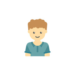 avatar of curly haired boy colored icon. Element of children icon for mobile concept and web apps. Colored avatar of  curly haired boy can be used for web and mobile