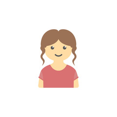 avatar of girl colored icon. Element of children icon for mobile concept and web apps. Colored avatar of  girl can be used for web and mobile