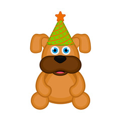 Cute dog with party hat icon