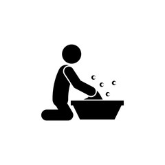man washing clothes icon. Element of man cleaning icon for mobile concept and web apps. Glyph man washing clothes icon can be used for web and mobile