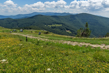 Naklejka na ściany i meble Amazing Summer Landscape to Stara Planina ( Balkan ) Mountains from Shipka peak , Stara Zagora Region, Bulgaria