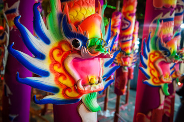 Fototapeta na wymiar Colorful Chinese joss sticks
