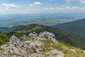 Amazing Summer Landscape to Stara Planina ( Balkan ) Mountains from Shipka peak , Stara Zagora Region, Bulgaria