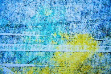 blue and yellow  paint background texture with grunge brush strokes