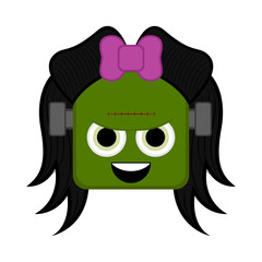 Cute halloween zombie cartoon character