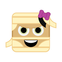 Cute halloween mummy cartoon character