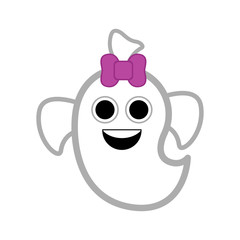 Cute halloween ghost cartoon character