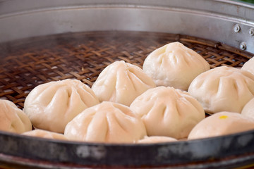 Steamed dumpling in morning market