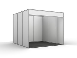 3d render of a warehouse with wall shelves