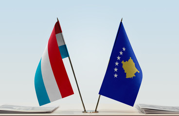 Two flags of Luxembourg and Kosovo