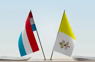 Foto op Canvas Two flags of Luxembourg and Vatican City © Oleksandr