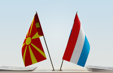 Two flags of Macedonia and Luxembourg