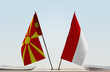 Two flags of Macedonia and Monaco