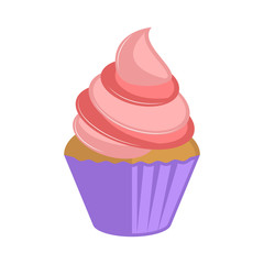 Isolated colored cupcake icon