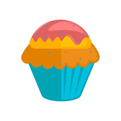 Isolated colored cupcake icon