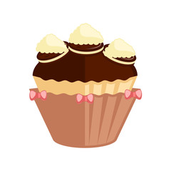 Isolated colored cupcake icon