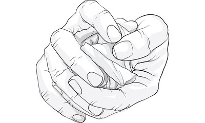 hand tearing paper, vector