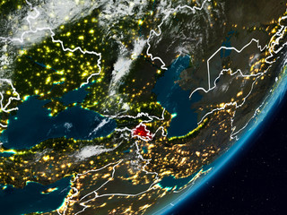 Armenia on Earth at night