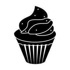 Isolated cupcake silhouette icon