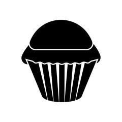 Isolated cupcake silhouette icon