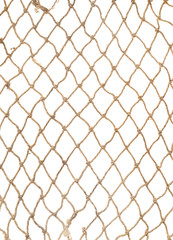 rope net pattern or texture for soccer, football, volleyball, tennis and fisherman, isolated on white background - obrazy, fototapety, plakaty