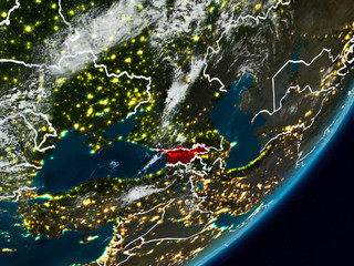 Georgia on Earth at night