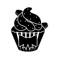 Isolated cupcake silhouette icon