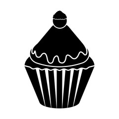 Isolated cupcake silhouette icon
