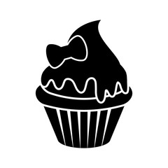 Isolated cupcake silhouette icon
