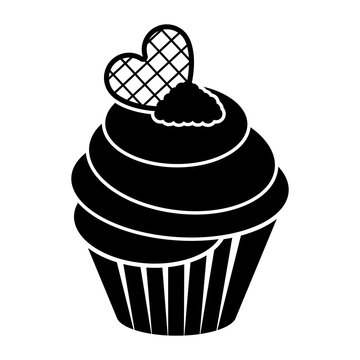 recommend clip art: Isolated cupcake silhouette icon