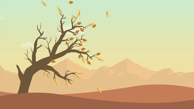 Autumn landscape fall leaves animation background collection