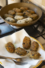 preparing eggplant fritters