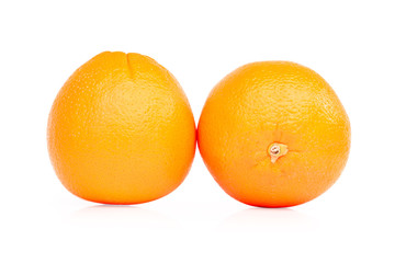 Fresh orange fruit isolated on white background