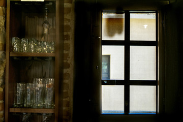 window of an old pub
