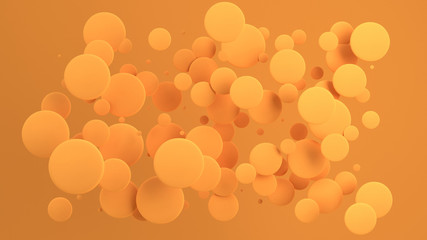 Orange discs of random size on orange background