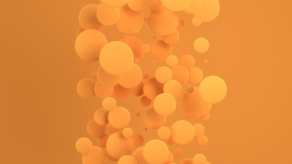 Orange discs of random size on orange background