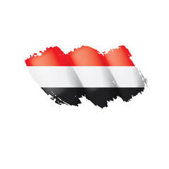 Yemeni flag, vector illustration on a white background