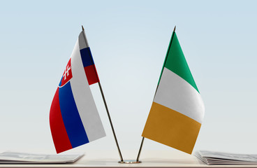 Two flags of Slovakia and Ireland