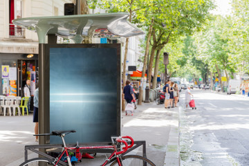 Outdoor bus stop advertisement billboard