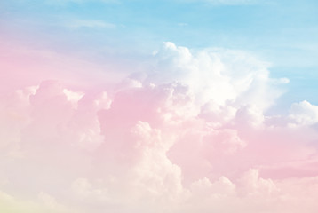 Colorful  soft cloud and sky with pastel gradient color for background backdrop and postcard, wall...