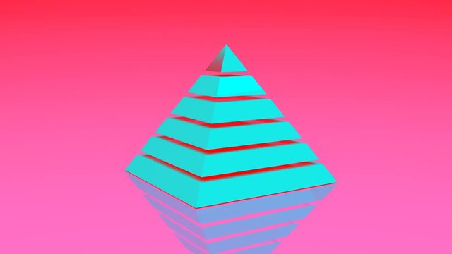 4k Pyramid triangle geometry design element abstract object mystery background.