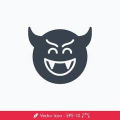 Devil Laugh (Imp) Emoji (Emoticon) Icon / Vector