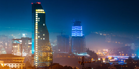 Tbilisi, Georgia. Construction Development Of Architecture On Ba
